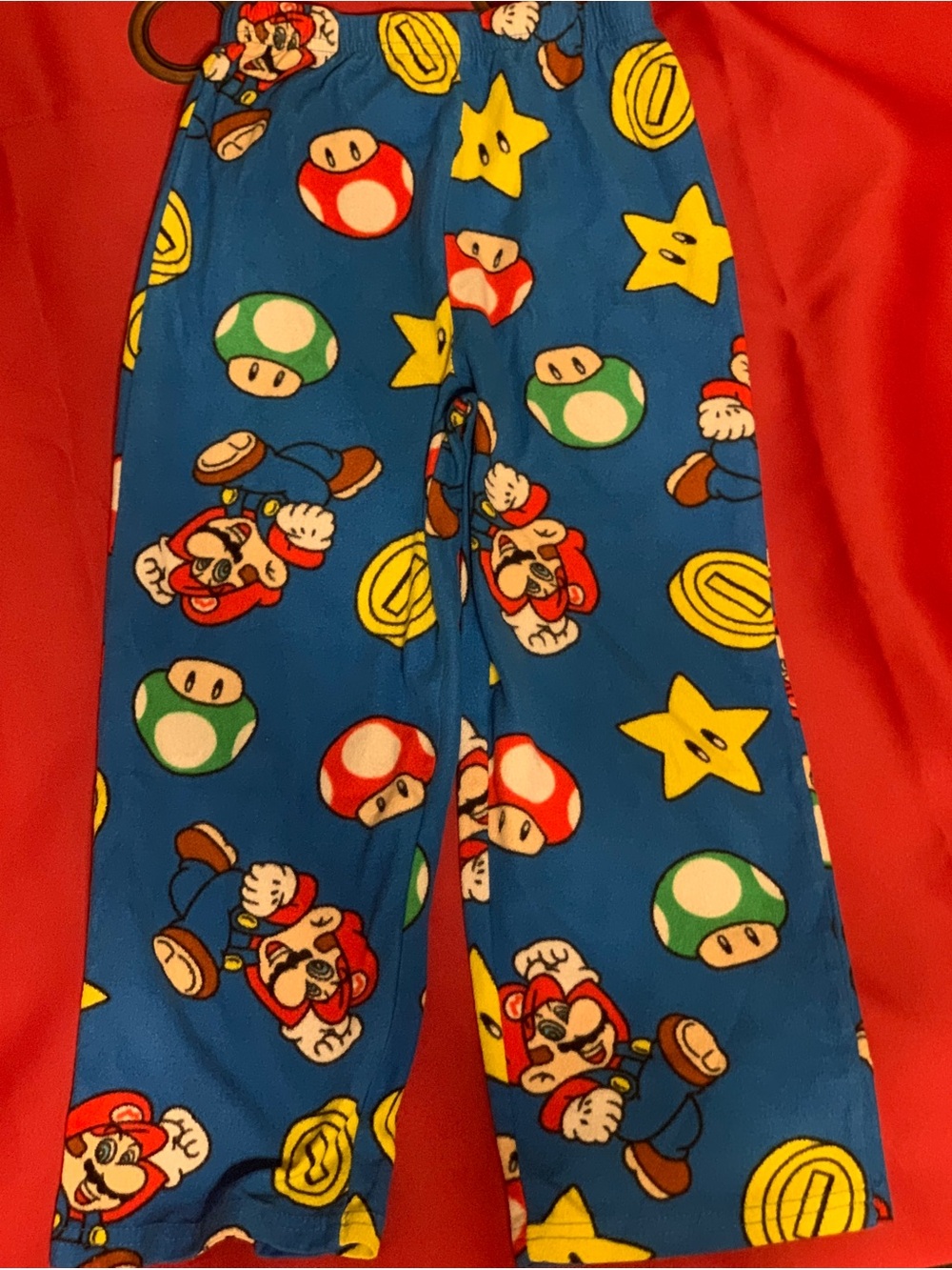 Super Mario Blue Kids Pajama Pants with Character Print
